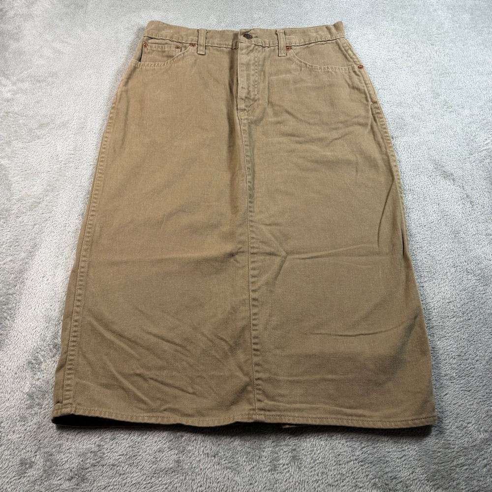 RARE Vintage Ralph Lauren Western Wear Denim Skirt Women 14 Brown Maxi Cotton